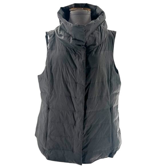 Eileen Fisher Melange Recycled Nylon Down Vest gray sz XL - Picture 2 of 7